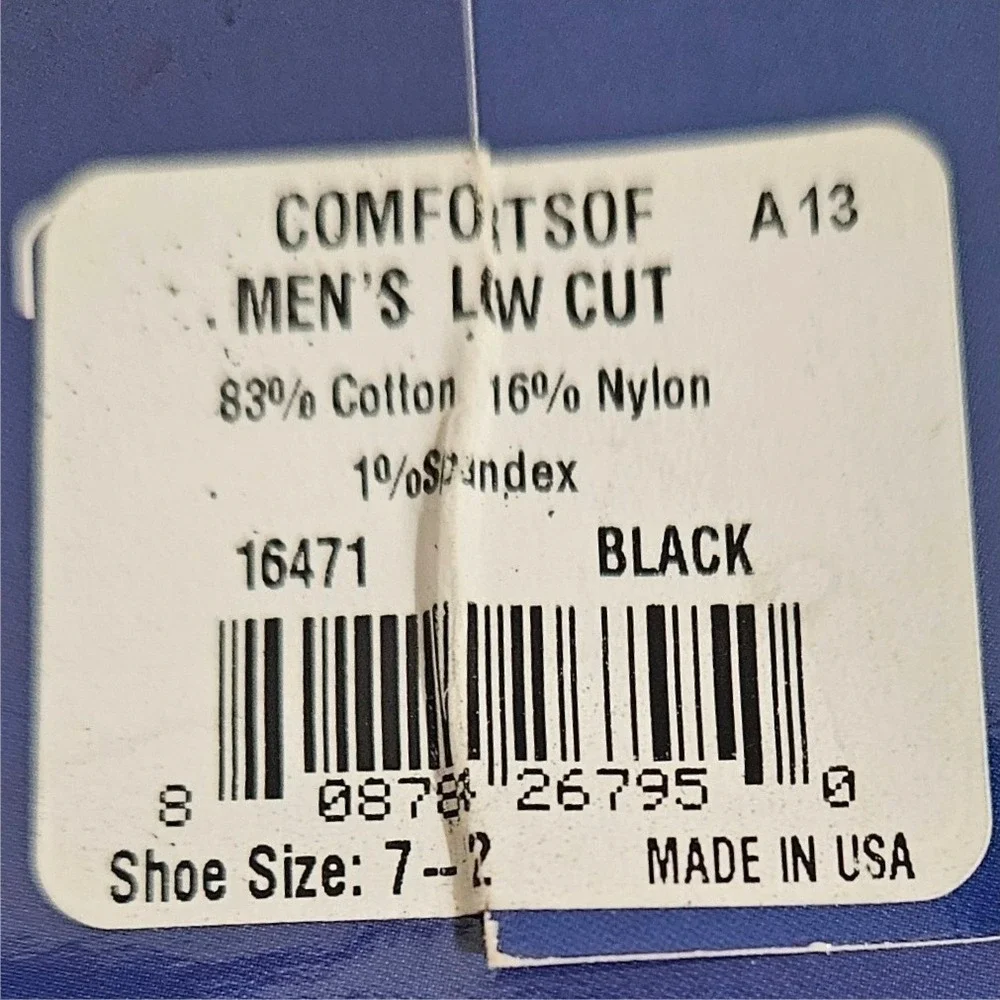 FootJoy ComfortSof Mens Low Cut Golf Socks Black 16471 Made in USA Size 7-12